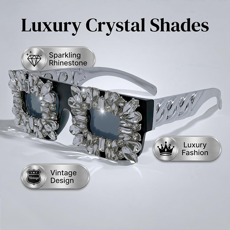 نظارات مربعة مرصعة بالكريستال  - مراجعة Sunglass Retainer Cord وسعره