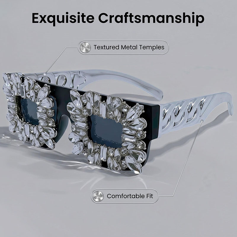 نظارات مربعة مرصعة بالكريستال  - مراجعة Sunglass Retainer Cord وسعره
