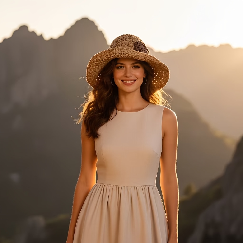 قبعة شاطئ نسائية عريضة الحواف  - مراجعة Bucket Hat Straw وسعره