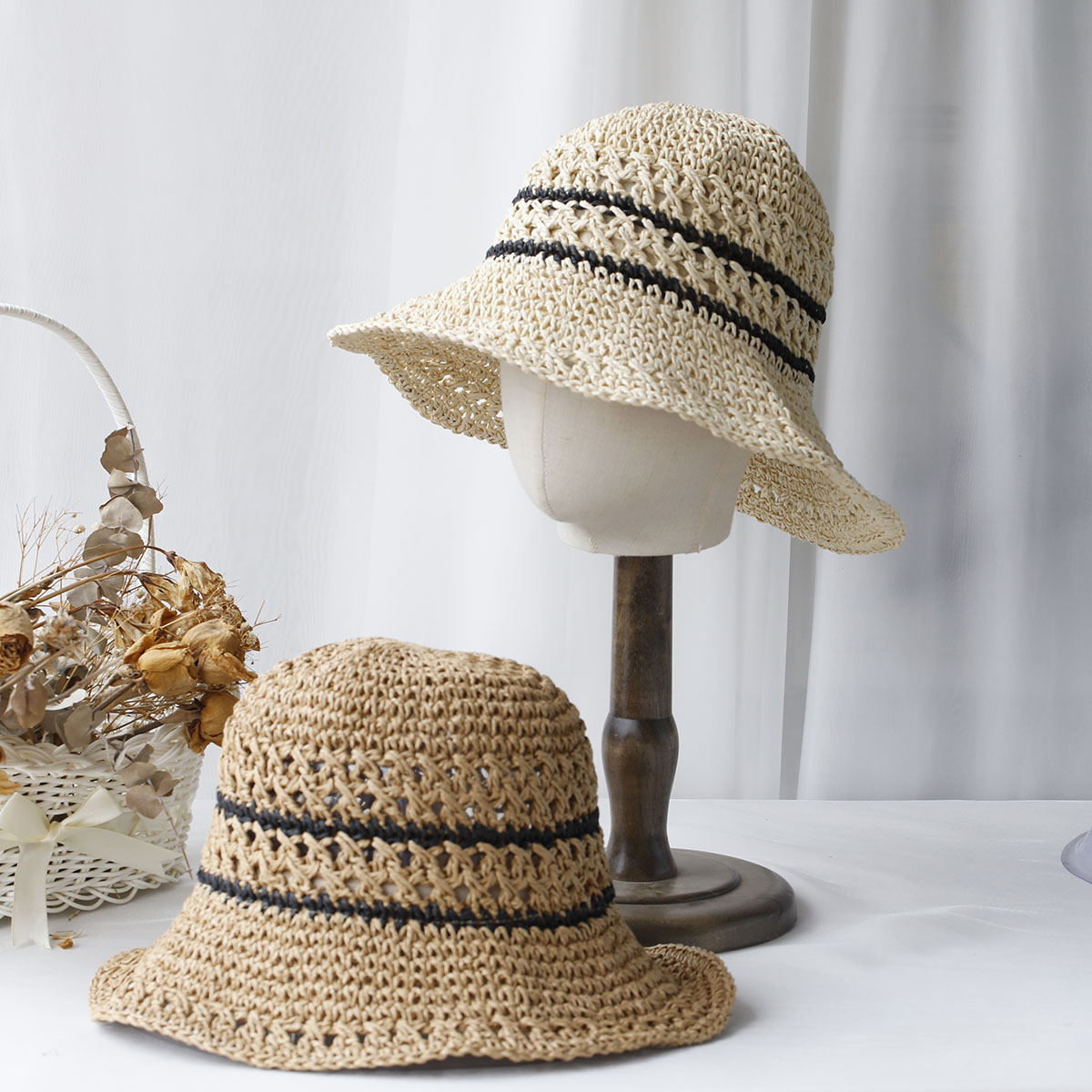 قبعات نسائية من القش لعام 2024 - مراجعة Bucket Hat Straw وسعره